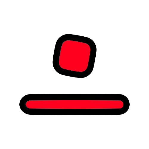 A red horizontal line with a red square above it.